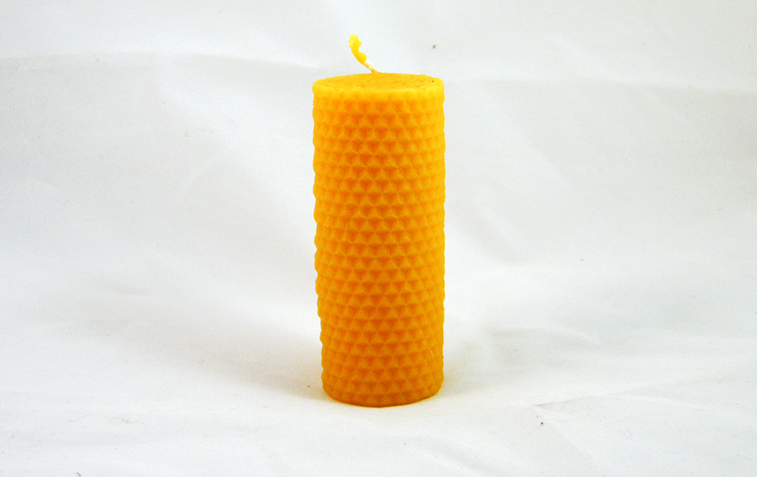 Bienenwachskerze - Motiv: gewickelte Kerze